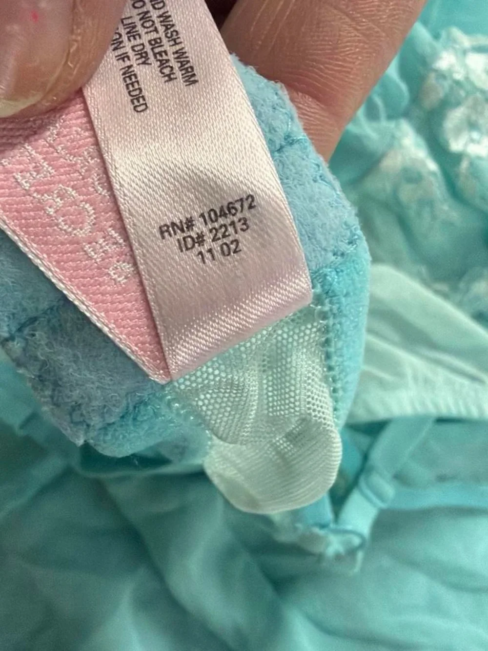2002 Victorias Secret Aqua Silk babydoll slip dress